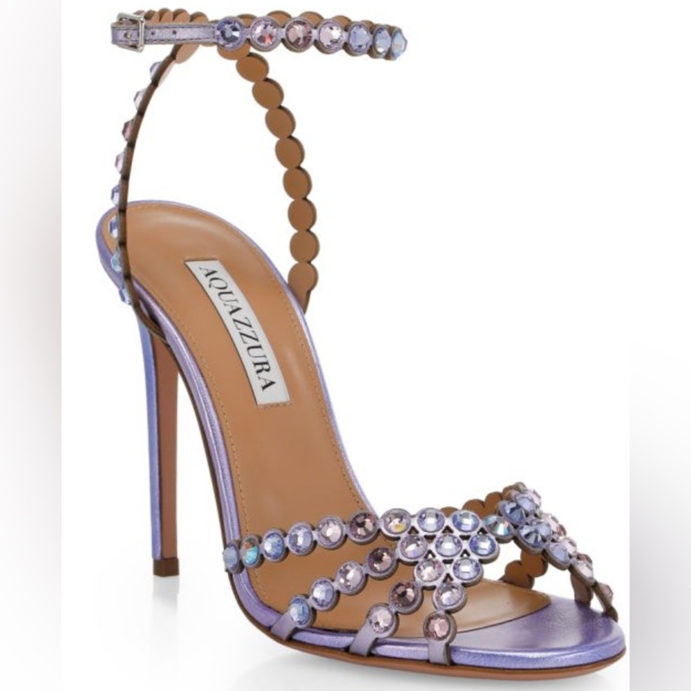 Aquazzura Purple Embellished Women's Heels